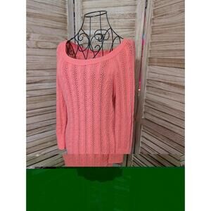 Womens American Eagle Outfitters Coral Sweater Size M 3/4 Sleeve